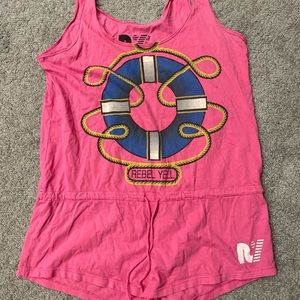 Rebel Yell pink romper / bathing suit coverup !